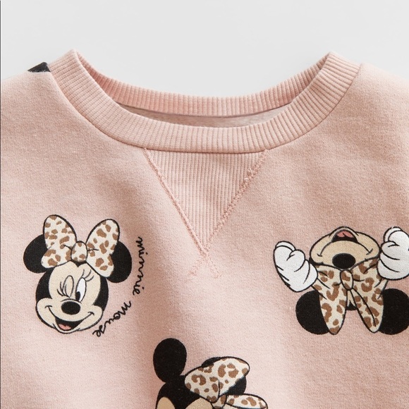 Zara Disney Minnie Mouse plush pink sweatshirt 18/24m - Picture 3 of 7